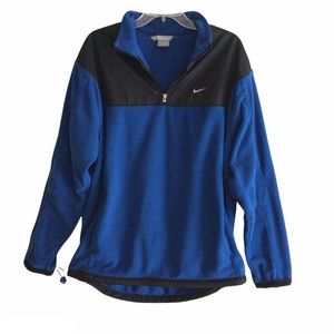 NIKE Men’s Mixed Fleece 1/4 Zip Pullover Top Blue Sz Large